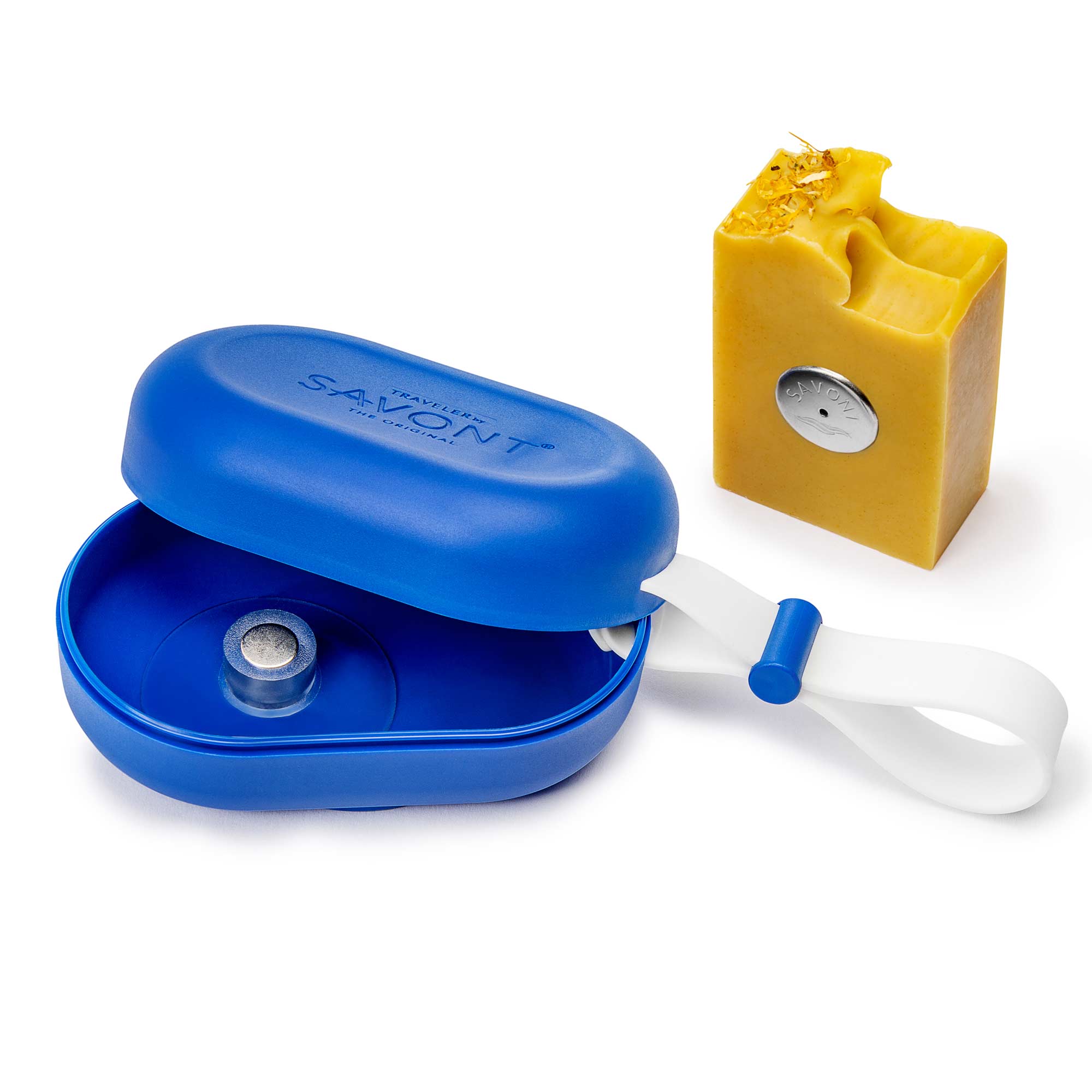 Seifendose für unterwegs mit integriertem Seifenhalter mit Magnet für feste Seife